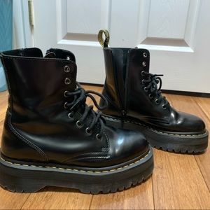 Black Dr. Martens Jadon Platform Combat Boots